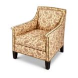 A modern paisley pattern upholstered bergère armchair by Ralph Lauren