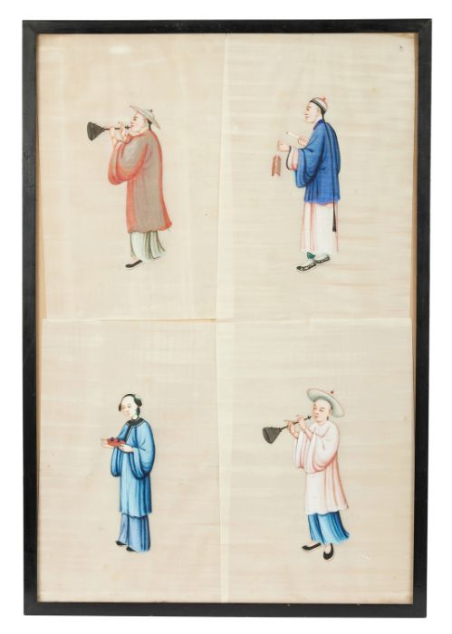 A set of twelve late 19th century Chinese figural painting