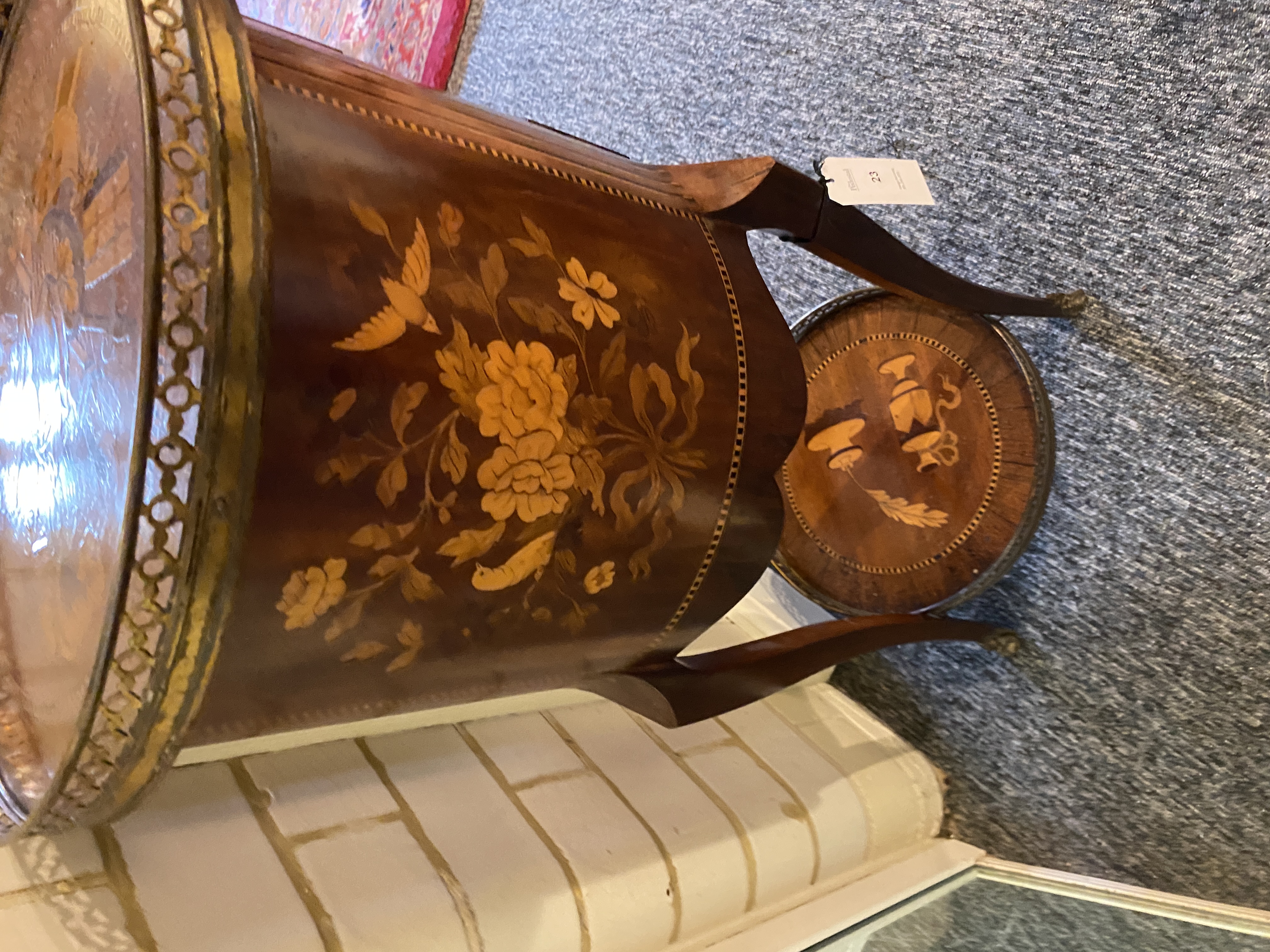 A late 19th century French walnut, kingwood and sycamore table en chiffonière - Image 5 of 5