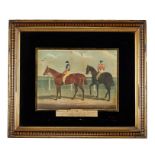 A set of three 19th century horse racing prints after J.F.Herring in verre eglomisé frames