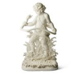 A Victorian cast iron white painted stick stand modelled as the boy Herakles with a serpent