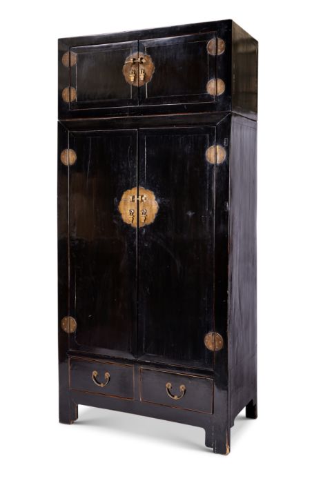 A late 19th century / early 20th century Chinese ebonised wedding cabinet