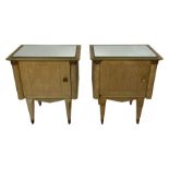 A pair of Art Deco sycamore bedside cabinets