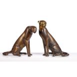 Loet Vanderveen (1921-2015), Two similar patinated bronze cheetahs