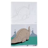 JURASSIC PARK - Dinosaur Animation Cel and Hand-Illustrated Sketches