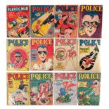 QUALITY COMICS - Set of 12 Plastic Man and Police Comics Golden Age Issues
