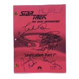 STAR TREK: THE NEXT GENERATION - Cast-Autographed "Unification Part I" Bound Script