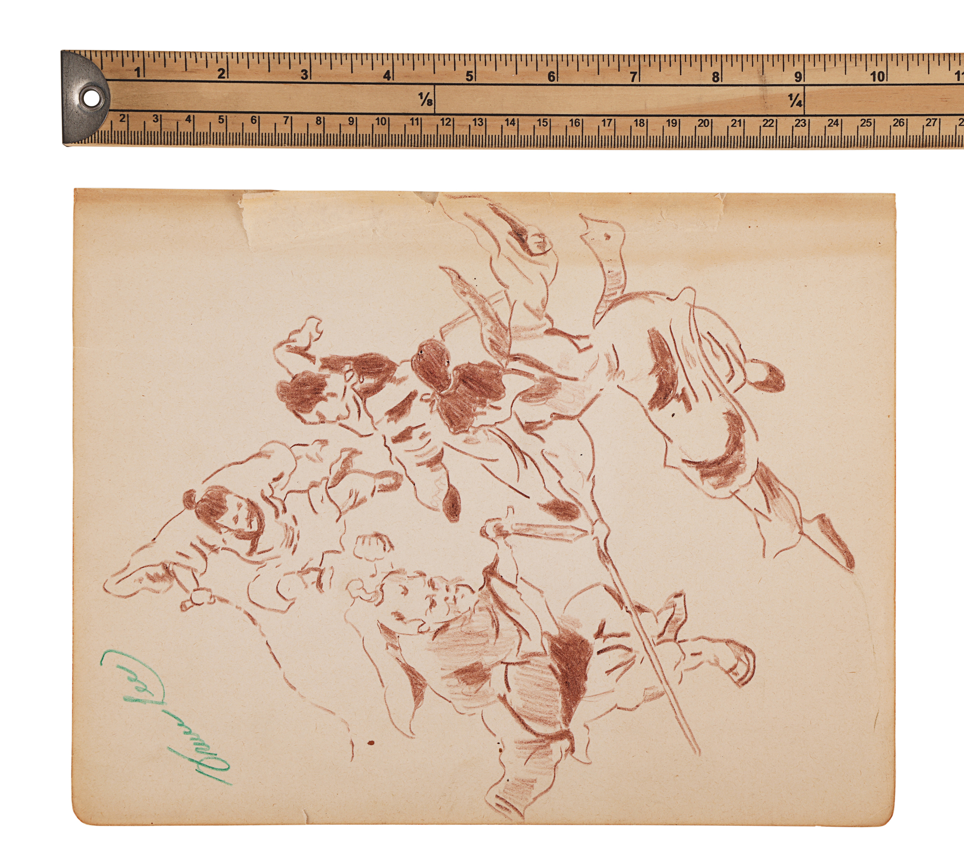 BRUCE LEE - Bruce Lee's Hand-Drawn and Signed Flying Kung Fu Warriors Illustration - Bild 4 aus 4