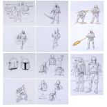 STAR WARS: THE EMPIRE STRIKES BACK (1980) - Set of Printed Joe Johnston Boba Fett Concept Illustrati