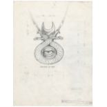 CONAN THE BARBARIAN - Hand-Drawn Ron Cobb Eye of Set Amulet Design