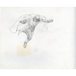 STAR WARS: THE EMPIRE STRIKES BACK (1980) - Hand-Drawn Ralph McQuarrie Darth Vader Leaping Concept S