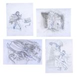HARRY POTTER AND THE PRISONER OF AZKABAN - Set of Four Hand-Drawn Doug Brode Marketing Concept Sketc