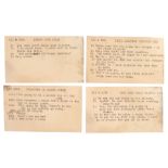 MY FAVORITE HUSBAND (RADIO SHOW, 1948 - 1951) - Bob Carroll, Jr. Collection: Set of Four Joke Noteca