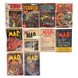 MULTIPLE PUBLISHERS - Set of 10 Mad, Witches Tales, Adventures into Terror, Weird Science, and Weird