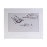 STAR WARS: THE EMPIRE STRIKES BACK (1980) - Hand-Drawn Ralph McQuarrie Snowspeeder Concept Sketch