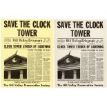 BACK TO THE FUTURE - Pair of "Save the Clock Tower" Flyers