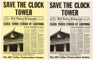 BACK TO THE FUTURE - Pair of "Save the Clock Tower" Flyers