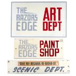 GIVE MY REGARDS TO BROAD STREET (1984)/THE RAZOR'S EDGE (1984) - Set of Three Production Signs