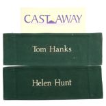 CAST AWAY - Tom Hanks and Helen Hunt's Chairbacks with Placard