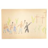 CHILDREN OF THE CORN - Fritz Kiersch-Signed Hand-Drawn Sarah (Anne Marie McEvoy) Illustration