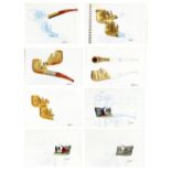 NATIONAL TREASURE - Set of Hand-Illustrated and Printed Jack Johnson Meerschaum Pipe Artworks