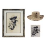 DUEL IN THE SUN - Lewt McCanles' (Gregory Peck) Hat with Drawing and Photograph