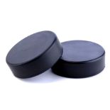 NIGHT AT THE MUSEUM - Pair of Stunt Larry Daley Hockey Pucks