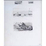 STAR WARS: A NEW HOPE (1977) - Framed Hand-Drawn Ralph McQuarrie Y-Wing Concept Sketch