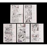 LABYRINTH - Martin Asbury Hand-drawn Pencil-and-ink Storyboards for Sarah and Jareth in Staircase Ro