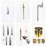 THOR - Set of Six Hand-Illustrated Doug Brode Loki and Einherjar Concept Artworks