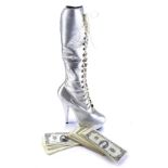 V.I.P. (TV) - Pamela Anderson-Autographed Vallery Irons Boot with V.I.P. Money
