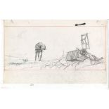 STAR WARS: THE EMPIRE STRIKES BACK (1980) - Hand-Drawn Ralph McQuarrie "Luke and Imperial Walker" Dr
