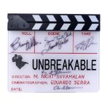 UNBREAKABLE - M. Night Shyamalan and Cast-Autographed Clapperboard