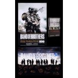 BAND OF BROTHERS (T.V. MINI SERIES, 2001) - Two Cast Autographed Mini Posters and Autographed Hardba
