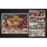 THE 300 SPARTANS (1962) - UK Quad and Complete Set of Front of House Lobby Cards, 1962