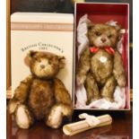 Two Steiff teddy bears; a 1926 Happy Anniversary, and British Collector's 1995 Brown Tipped example,