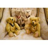 Four Steiff bears, each bearing original tags, mohair, to include 2010, 2013, 2015, 2012.