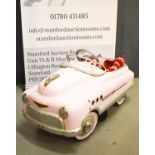 A 20th century 1940s childs pink pedal car.