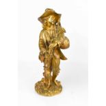 Emile Victor Blavier (French, 19th century): Bagpipe Boy, signed to the base, 27cm high.