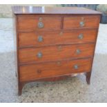 A 19th century mahogany chest of drawers two over three long graduated drawers 107cm high