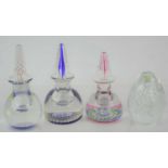 Three millefiori Perthshire glass scent bottles paperweights