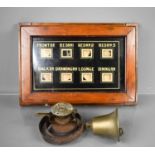 A 19th century country house servants bell box, together with a single bell.