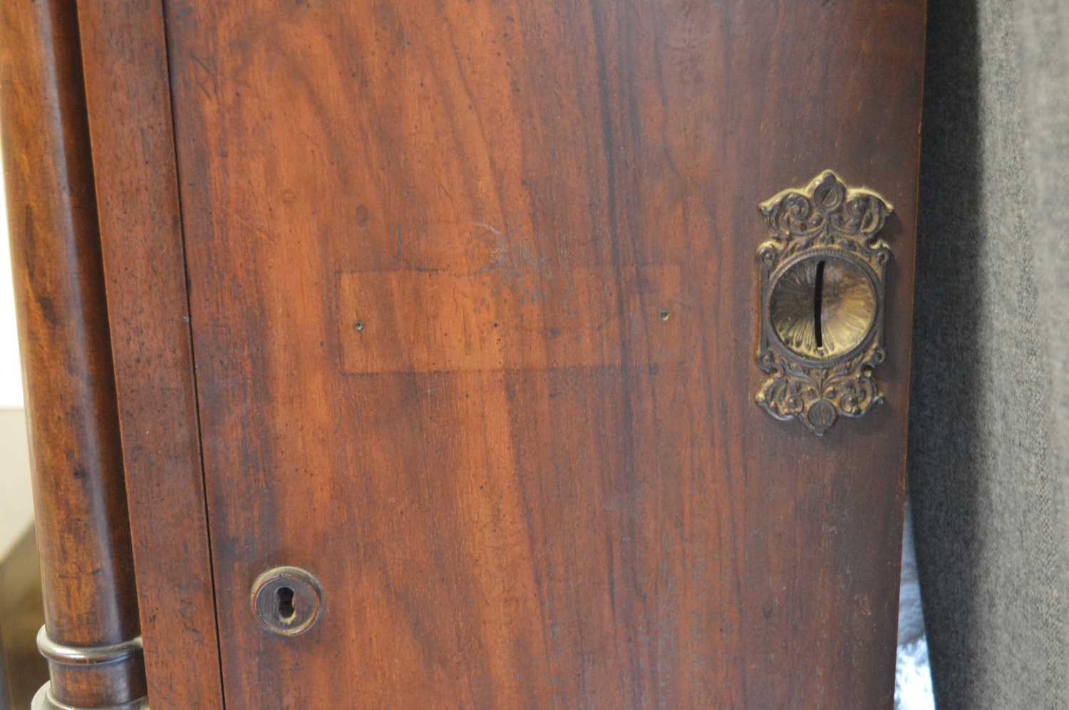 A late 19th century mahogany cased "Penny in the Slot" Polyphon music box on associated mahogany - Image 15 of 19