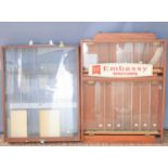 Two vintage cigarette shop display cabinets.70cm by 56cm and 60cm by 75cm