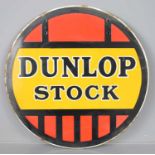 An original Dunlop stock enamel double sided advertising sign.46cm diameter