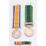 A WWI British war medal together with an India general service medal with Afghanistan 1919 clasp,