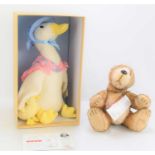 Two Gund soft toys to include Jemima Puddle-Duck with duckling and Fred from the Cliff Richard