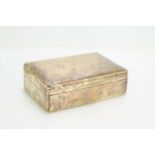 An early 20th century silver cigarette box, the top engraved with kind remembrances from Major A.W.N