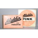 A vintage double sided enamel advertising sign 'Aladdin Pink Paraffin', together with a single sided