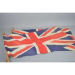 Two 1940s British made Union Jack flags.